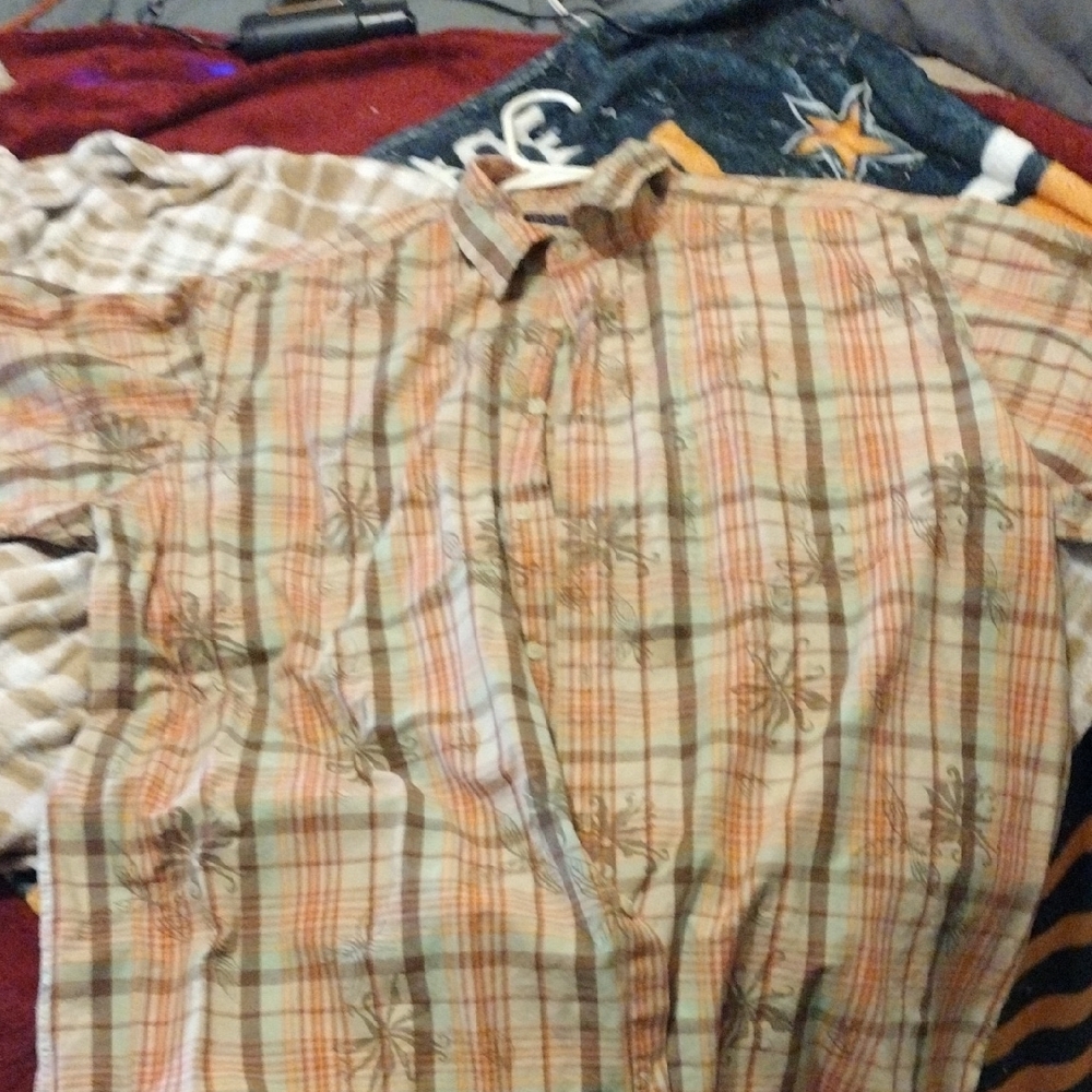Plaid Button-Up Shirt with Floral Design
